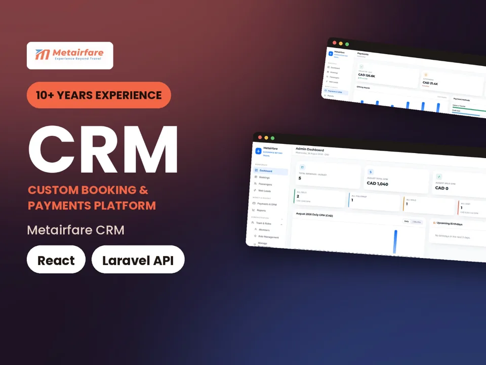 Metairfare CRM: custom crm screenshot