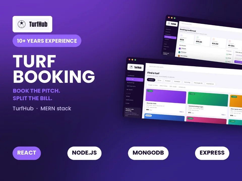 TurfHub: sports booking platform screenshot